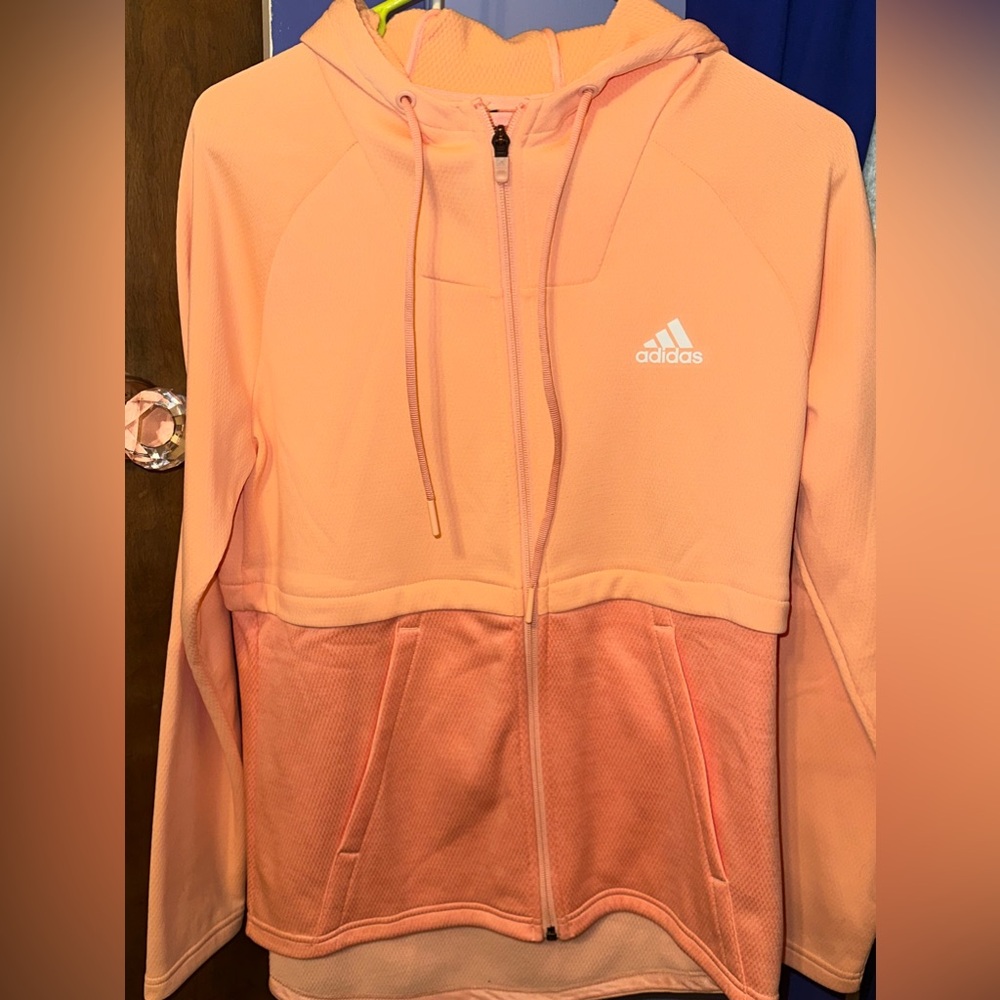 NWOT ADIDAS CORAL HOODIE SIZE MEDIUM